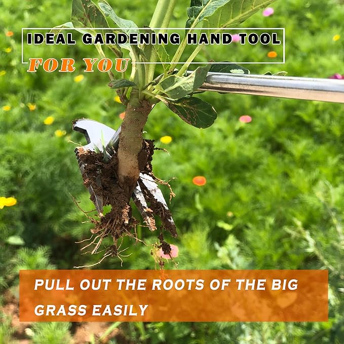 SHANFEEK Grass Sickle Japanese Weeding Hoe Garden Hand Tool Weeding Tools for Garden High-Strength Steel with Solid Wood Handle(Brown)