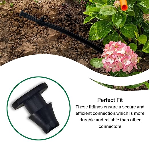 Drip Irrigation Parts, 1/4 Drip Irrigation Fittings Goof Plugs Drip Irrigation Kit - Drip Line Connectors 1/4 Barbed Connector Drip Irrigation Connectors 1/4 Irrigation Tubing 50 Pcs