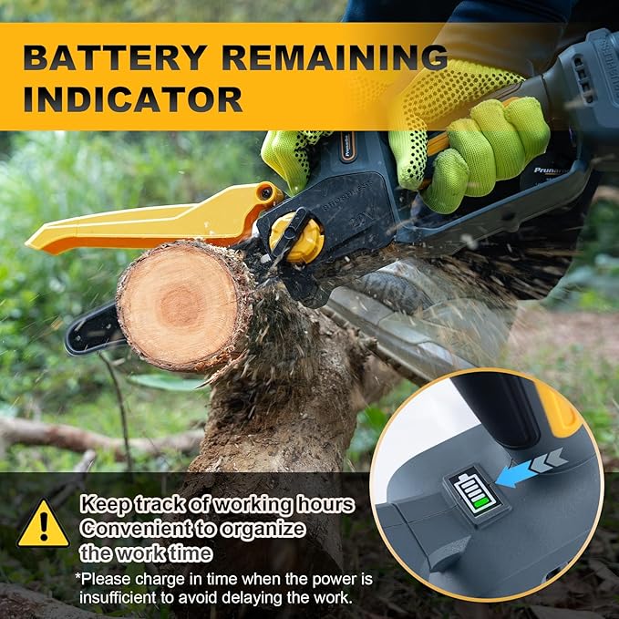 Mini Chainsaw 8 Inch Cordless Hand-held Electric Chain Saw Compatible with Makita 18V Battery Power Pruner Auto Oiler for Tree Wood Cutting Trimming Pruning, PR-E8-Body Only (Battery not included)