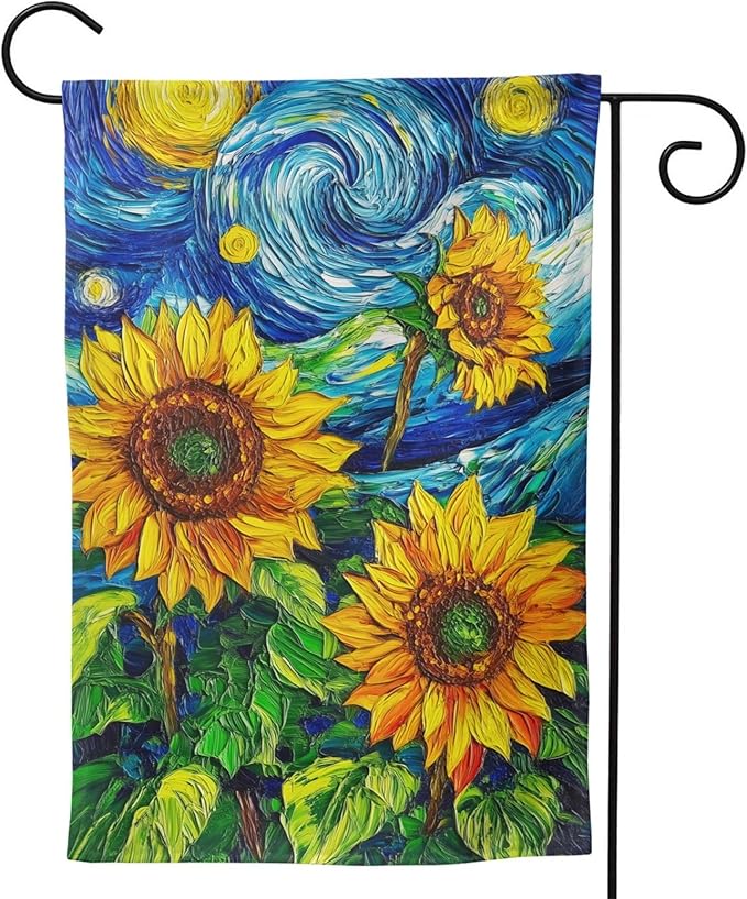 Sunflower Garden Flag Vertical Double Sided Outdoor Yard Flags 12.5x18 Inch Burlap Banners for House Lawn
