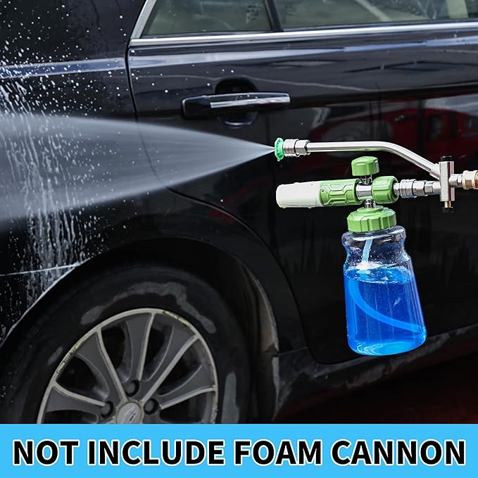 Foam Cannon Dual Connector Accessory,Pressure Washer Double Tip Attachment for Foam Blaster with 7 Power Washer Sprayer Nozzles, 1/4" Quick Connect, 3600 PSI