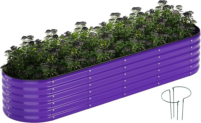 Galvanized Metal Planter Raised Garden Bed Kit for Gardening Outdoor,8x2x1ft Planter Grow Garden Box Raised Flower Bed,Long Vegetable Clearance Herb Raised Garden Beds for Gardening