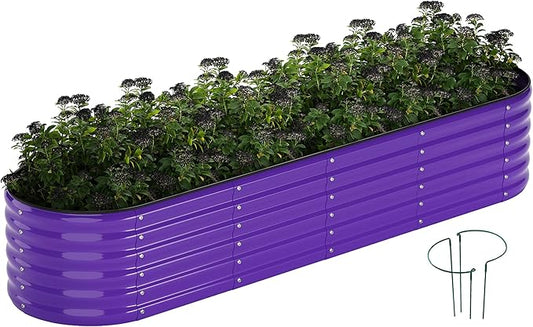 Galvanized Metal Planter Raised Garden Bed Kit for Gardening Outdoor,8x2x1ft Planter Grow Garden Box Raised Flower Bed,Long Vegetable Clearance Herb Raised Garden Beds for Gardening