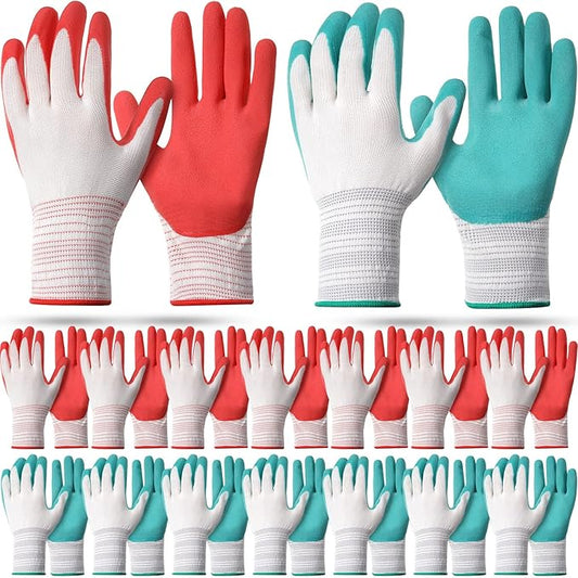 20 Pairs Garden Gloves for Women Ladies' Gardening Gloves Bulk Breathable Rubber Coated Protective Work Tools Universal One Size