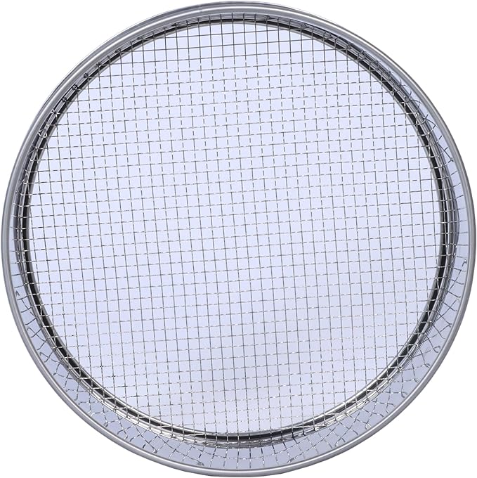 Soil Sifter for Garen -10 inches Soil Sieves for Rocks Compost-Stainless Steel Mesh Sifting Pan (1/20 inch mesh)