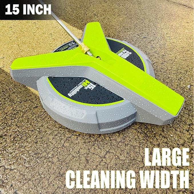 15" Pressure Washer Surface Cleaner with Wheels, 3400 Max PSI, Pressure Washer Attachment for Concrete, Driveway, Patio, and Sidewalks