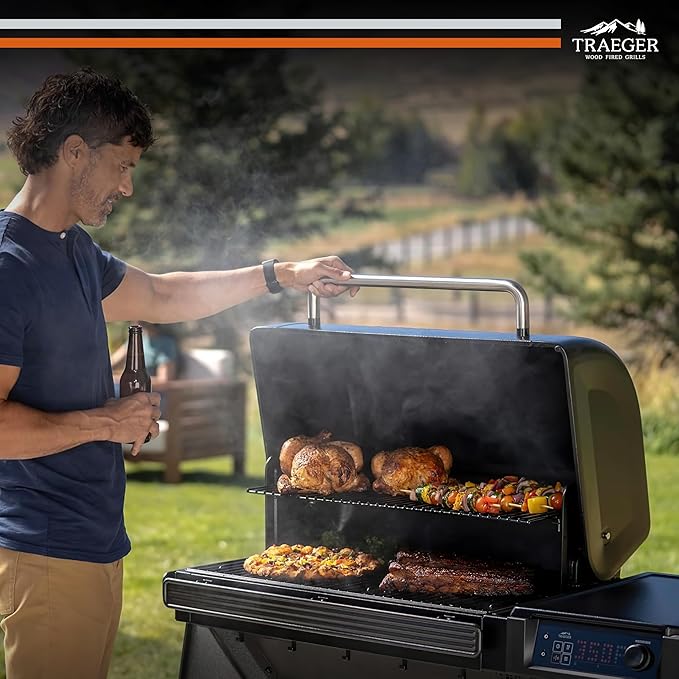 Traeger Grills Woodridge Electric Wood Pellet Grill and Smoker, Wi-Fi Temperature Control up to 500 Degrees, 860 Sq. In. Cooking Capacity, 6-in-1 for Outdoor Grilling, Smoking, and BBQ, TFB86MLH