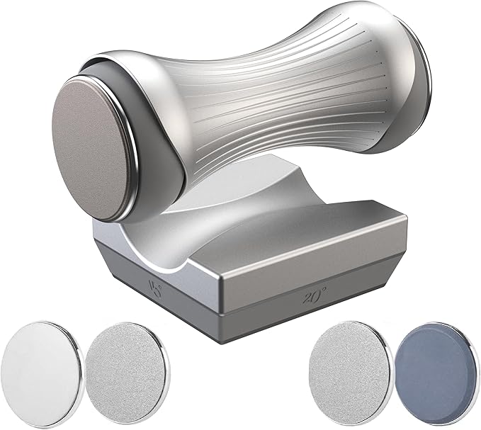 Premium Rolling Knife Sharpener - Sharpening Kit with 4 Angle System & 4 Stones - Aluminum Body with Guard - Case Included