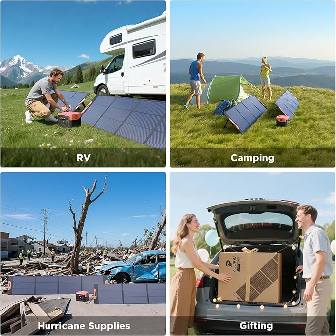 440 Watt N-Type 16BB Portable Solar Panel with Bypass Diodes, RV Essentials,2PCS 220W 19.8V Foldable Solar Charger for Power Station, 25% High Efficiency IP67 Waterproof 4 Kickstands for Camping RV