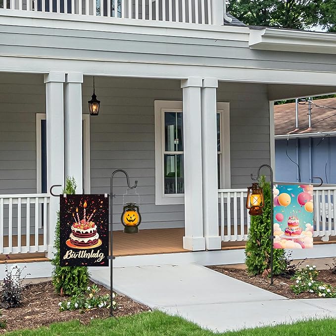 Garden Flagpole Stand with Shepherd'S Hook, for Garden Flag Stand 12x18 Flag | 1/2 Inch Thick 62 Inch High, Perfect for Garden Flag Holders for Outside (Solar Lights & Flags Not included)