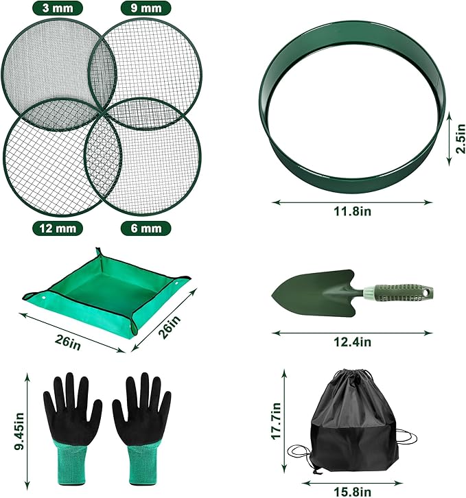 Soil Sifter for Gardening,Compost Dirt Garden Rock Soil Sifter Compost Dirt Garden Soil Sieve for Gardening