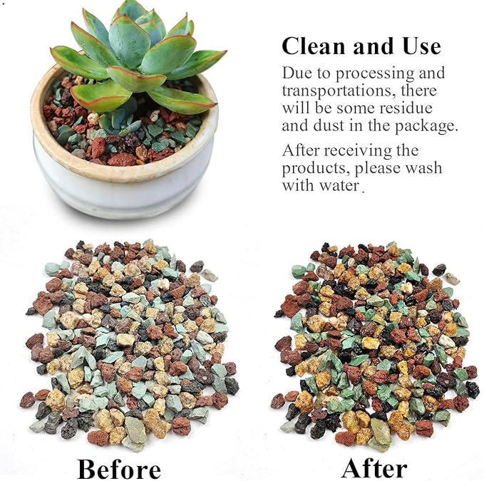 5 lbs Succulent Cactus Soil Potting Mix,1/4 inch Pumice Pebbles Mix Horticultural Lava Rock for Indoor Plants, Bonsai, Orchid