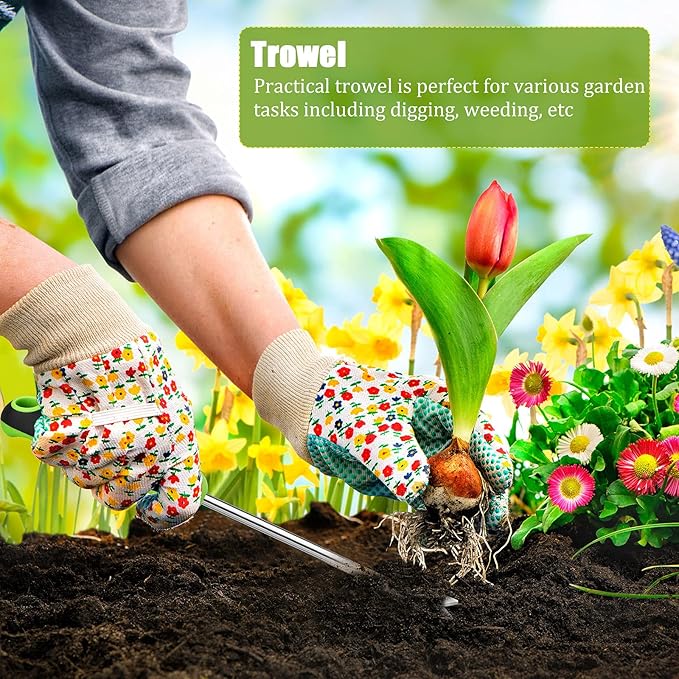 Hand Weeder Tool Garden Weeding Tool Gardening Weeder Tool with Ergonomic Handle, Stainless Steel Garden Lawn Farmland Transplant Gardening Plant Tool(2 Pronged Fork, 2 Pieces)