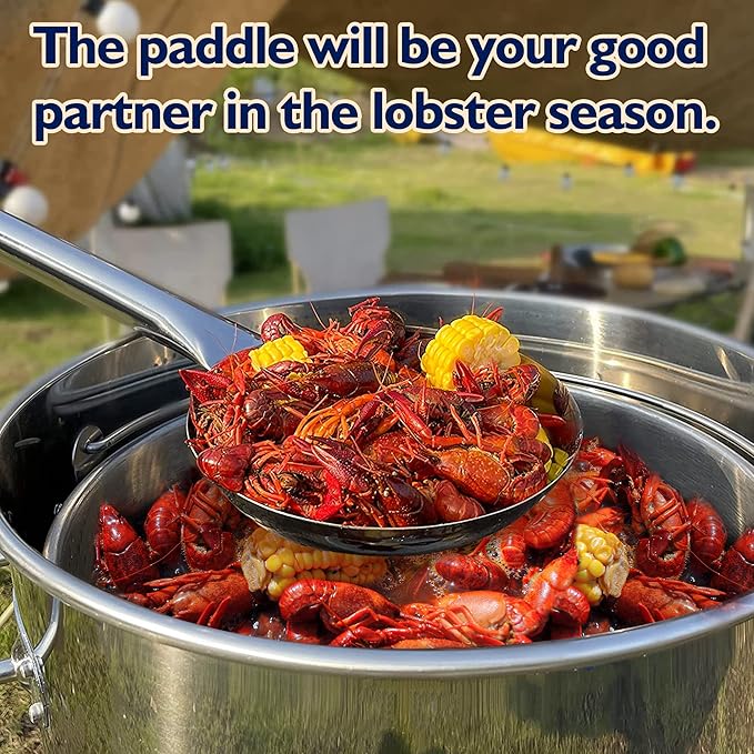 ARC 32QT Stainless Steel Stockpot with 200,000BTU Propane Burner, Seafood Boil Pot and Burner with Basket and 36 Inch Mix Spoon, Cookware for Crawfish Crab Shrimp Boil, Turkey Fryer, Tamale Steamer