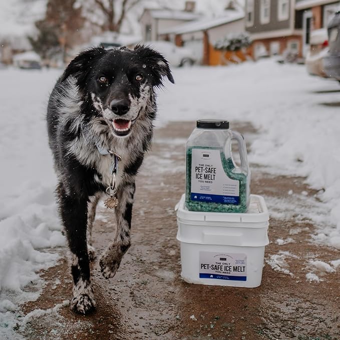 Natural Rapport Pet Friendly Ice Melt - Calcium Chloride Free, Pet Safe Ice Melter, Rock Salt Alternative - Time Release Deicer Formula Lasts 3X Longer (18 lb)