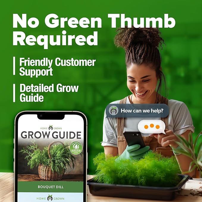 HOME GROWN Dill Seeds for Planting - 1014 Premium Bouquet Dill Seeds, Non-GMO and Heirloom Herb Seeds for Planting Outdoors, Grow Your Fragrant Dill Herb Garden (Anethum graveolens)