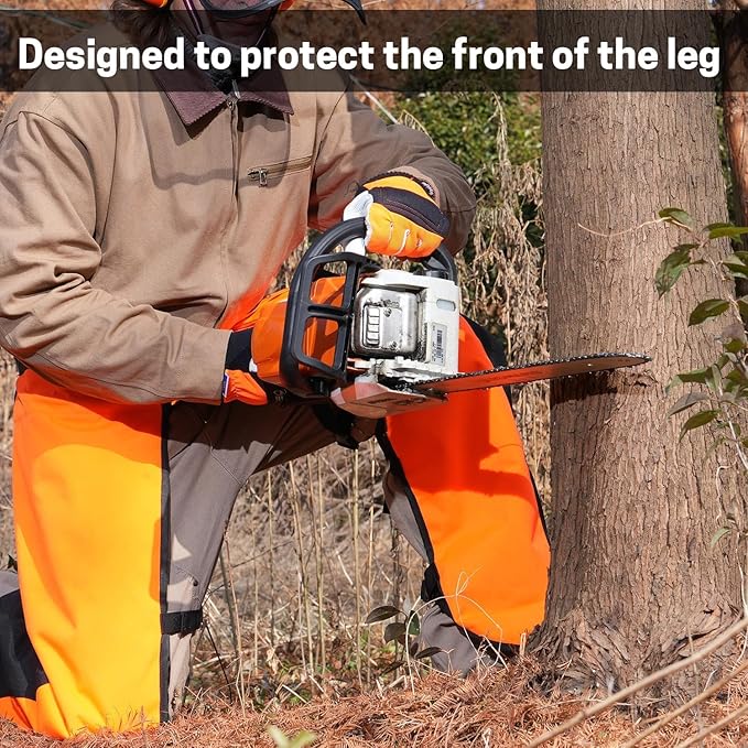 Chainsaw Chaps Apron Wrap 8-layer for Men/Women Loggers Forest Workers Protective Chain Saw Pants Adjustable