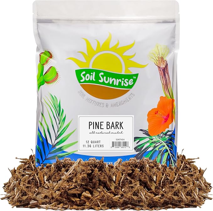 100% Natural Pine Bark Mulch Nuggets (12 Quarts), Small Mulch Chips for Indoor/Outdoor Container Gardening, Ideal for Soil Supplement, Houseplant Mulch, and Terrariums