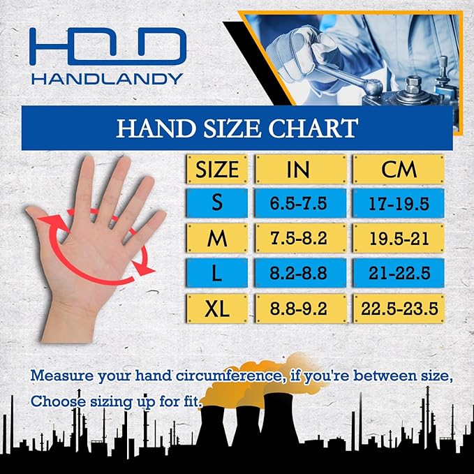 HANDLANDY Work Gloves for Men & Women, Utility Mechanic Working Gloves Touch Screen, Flexible Yard Work Gloves
