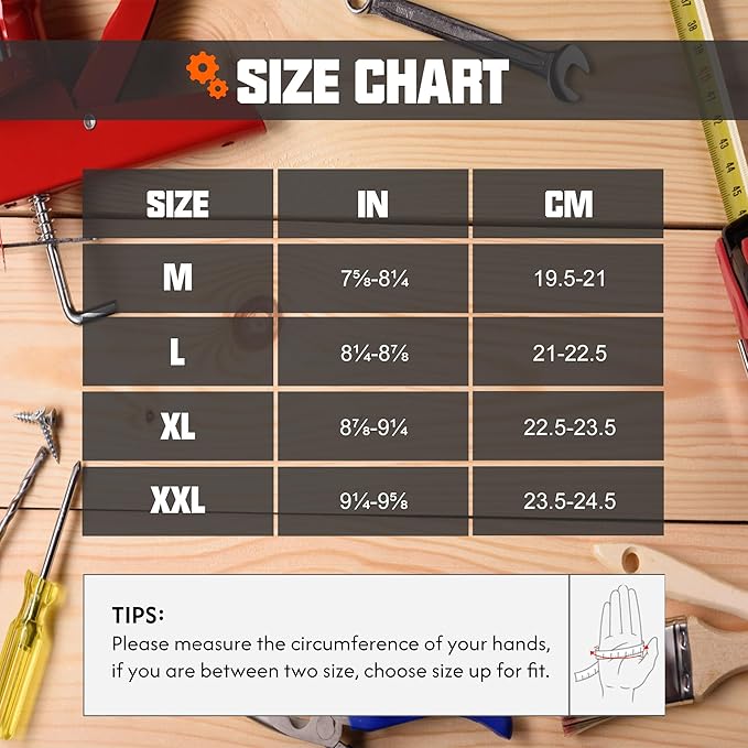 HANDLANDY Work Gloves for Men & Women, Utility Mechanic Working Gloves Touch Screen, Flexible Yard Work Gloves