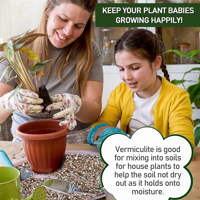 40QT Horticultural Vermiculite Bulk, Organic Vermiculite for Plants, Course Grade Vermiculite for Gardening, for houseplants, for Mushrooms, to Maintain Soil Moisture and Plant Growth(2-4mm)