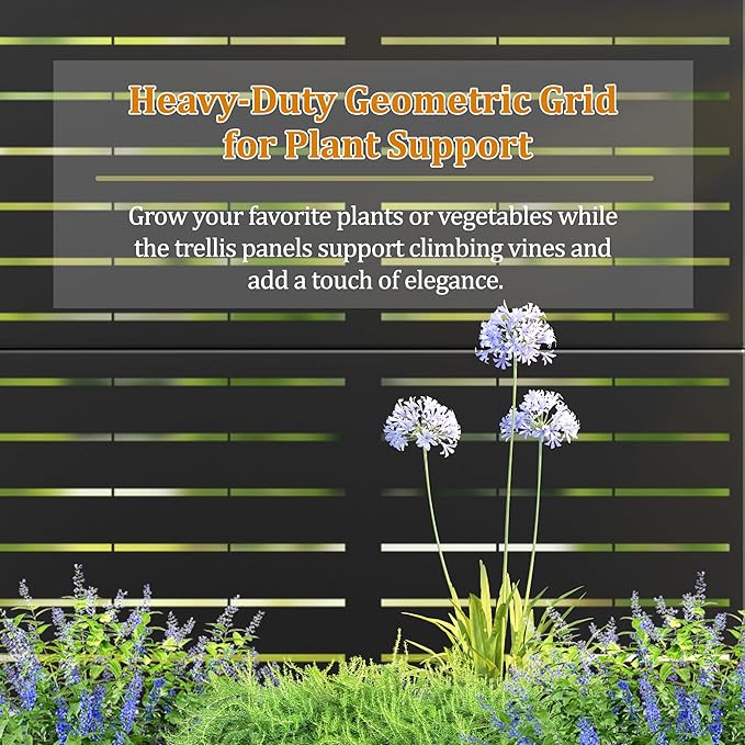 TOAOTBNBO Metal Planter Box with Trellis, Heavy-Duty Raised Garden Bed for Climbing Plants, Drainage Hole, Outdoor Planter Box with Privacy Screen,35''L×16''W×71''H