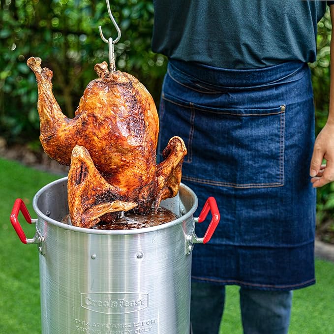 Aluminum 30 Qt. Turkey Fryer Pot Set, 50,000 BTU, Propane Burner for Outdoor Cooking, TFS3000L-SC
