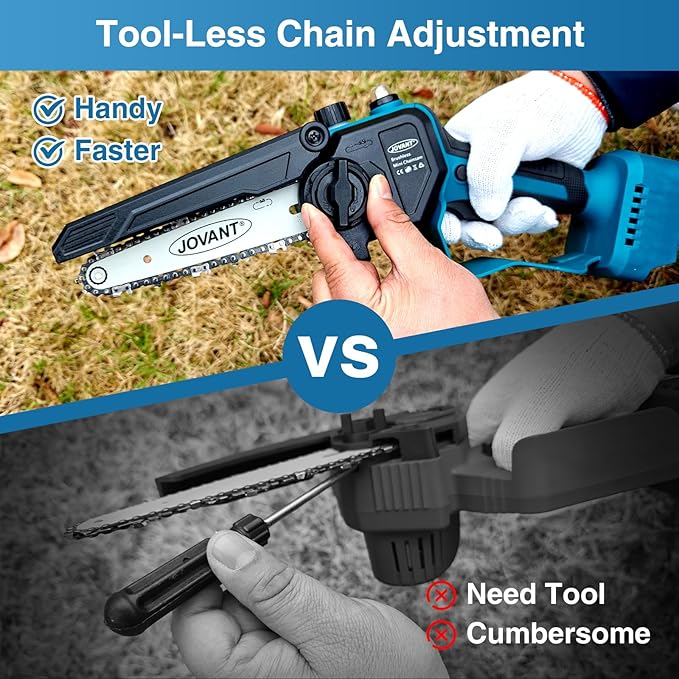 6" Electric Power Chainsaw, Electric Pruner for 1.2 inch Tree Trimming, 6 inch Battery Saw with 20V 4.0Ah Battery, Garden Power Tools for Tree Branches,Courtyard, Household