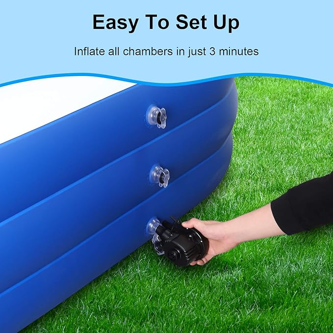 Inflatable Pool for Kids and Adults, 120" X 72" X 22" Oversized Thickened Family Swimming Pool for Toddlers, Outdoor, Garden, Backyard, Summer Water Party