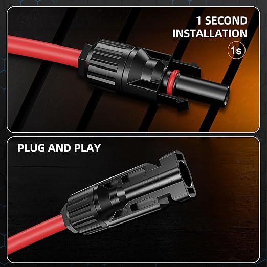 SolarCable SolarExtension Cable,Solar Panel Extension Cable with Female and Male Connectors (Y42CM-2SETS)