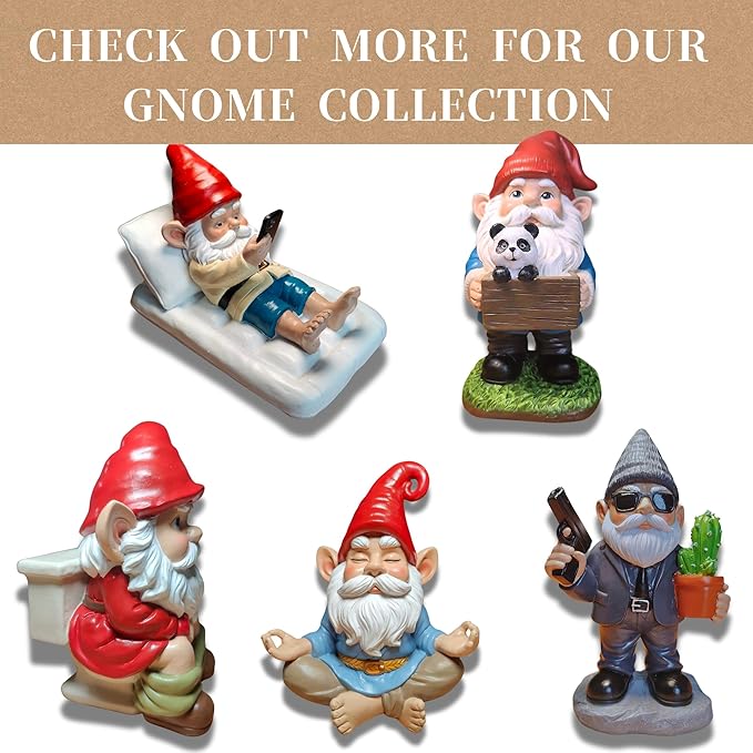 Zen Garden Gnome Statue, 7.5" Meditating Yoga Gnome, Outdoor Indoor Figurine for Patio Lawn Yard, Handcrafted Peaceful Meditation Sculpture, Unique Home Decoration Gift for Women Men