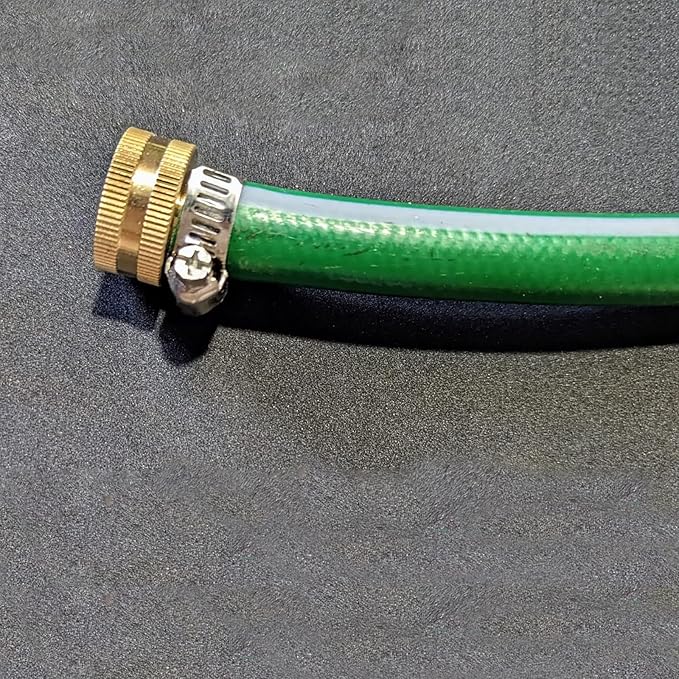 3/8" Barb x 3/4" Female GHT Thread Solid Brass Water Hose End Repair Connector, Includes Stainless Steel Clamps and gaskets(Pack of 2)