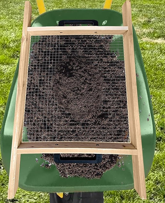 Large Soil Sifter, Dirt Sifter for Gardening, for Use in a Wheelbarrow, Compost Sifter, Garden Sieve for sifting Little Rocks/Top Soil/Peat Moss/Worm/Leaves/Loam Soil/Sand/Gravel (Mesh Screen 1/2")