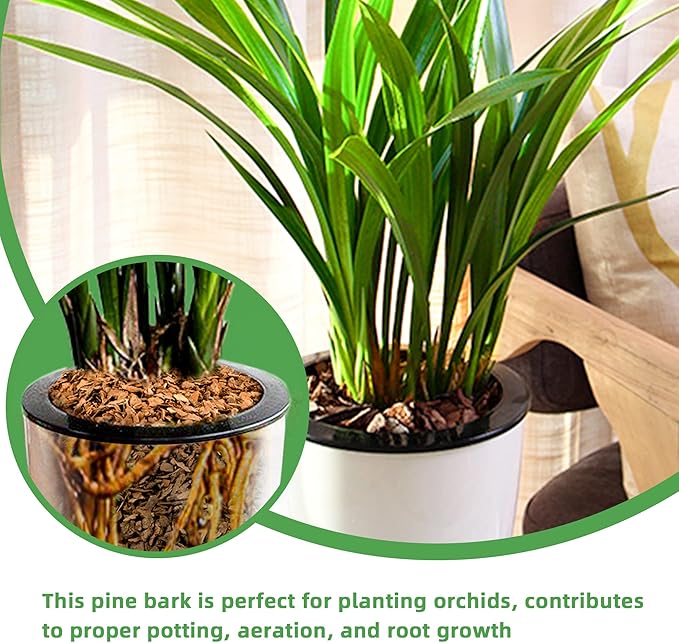 9 qt Organic Orchid Potting Bark -Natural Mulch for Potted Plants, Root Development of Orchid Plants and Garden Soil Amendment Mix