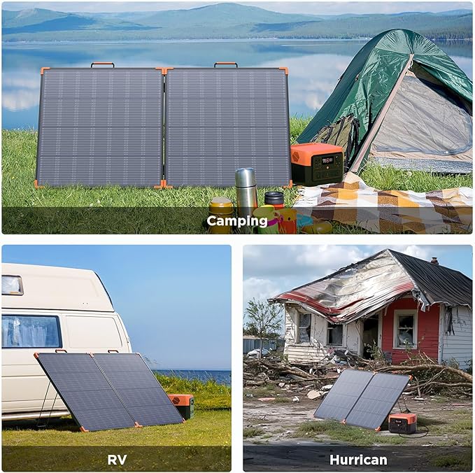 N-Type 16BB 180W Portable Solar Panel,Camping Gifts,17V Foldable Solar Charger for Power Station 25% High Efficiency IP68 Waterproof 2 Reinforced Kickstands for Camping RV