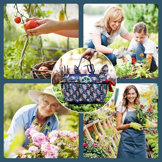 Garden Tool Set, 25Pcs Heavy Duty Floral Garden Tools, Aluminum Rust-Proof Gardening Kit with Garden Shovel, Trowel, Pruner, Gloves, Ideal Gardening Gift