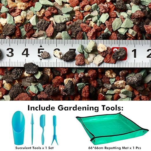 11 Pounds Mix Horticultural Lava Rocks, 3-6 mm Lava Rocks for Plants, Bonsai Rocks Horticultural Grit Soil Cover Gravel for Succulents and Hydroponics, Fairy Gardening, Top Dressing, Plant Drainage