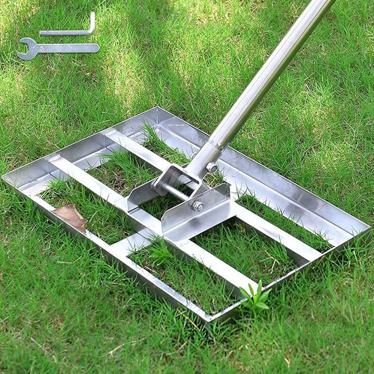 Scalebeard Lawn Leveling Rake-6 FT Level Lawn Tool/Soil Lawn Rake Stainless Steel Leveling Rake Landscape Rake with Handle for Garden Backyard Golf/Lawn(6FT,17 X10In)