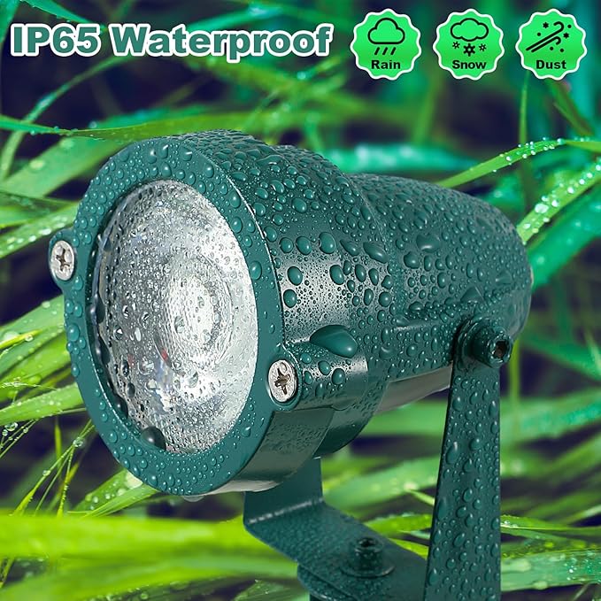 Enhon 2 Pack Halloween RGBW Spotlight Outdoor, Waterproof Landscape Lighting 120V LED Spot Lights with Remote Control Color Changing, Outdoor Stake Lights for Holiday Garden Yard (Patent Pending)