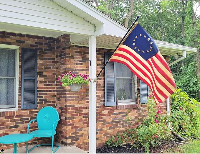 Homissor Betsy Ross Flag 3x5 Feet Tea-Stained Vintage American Flags Heavy Duty Outdoor Embroidered 13 Star Colonies Banner for Outside