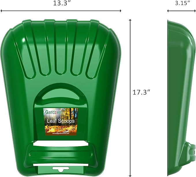 Gardzen Large Leaf Scoop Hand Rakes, Debris and Yard Waste Removal, Comes with 72 Gallon Garden Bag, Work Gloves, Protective Pads
