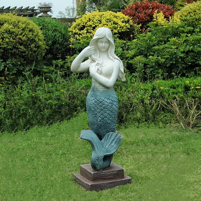 Large 37 - Inch Mermaid Statue Outdoor Decor for Garden, Patio, Yard, Lawn, Porch