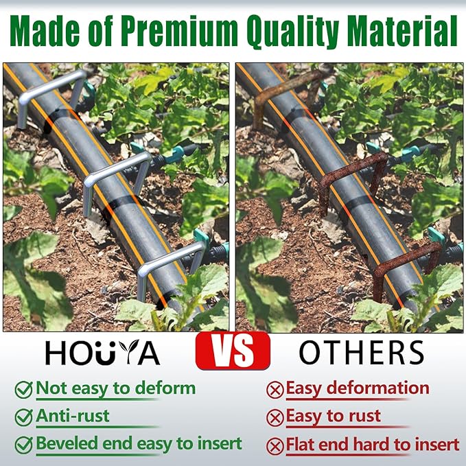 Landscape Staples 6 Inch Garden Stakes Galvanized Garden Staples Pins Anti-Rust Ground Stakes for Weed Barrier, Irrigation Tubing Hose, Yard Lawn SOD, Landscape Fabric, Decoration (100 Pack)