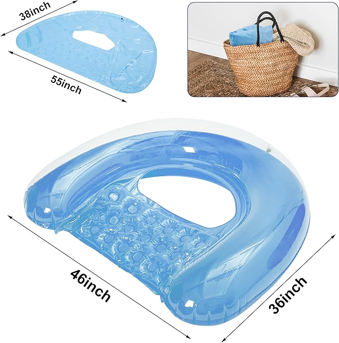 2 Pack Pool Floats Adult, PuppyuWill Minimalist Design Pool Chair Float, 46"X36" Mood-Boosting Colors, Drifter, Chair, Hammock 3-in-1 Inflatable Pool Toys for Pool Party, Lake, River, Sea, Outdoor