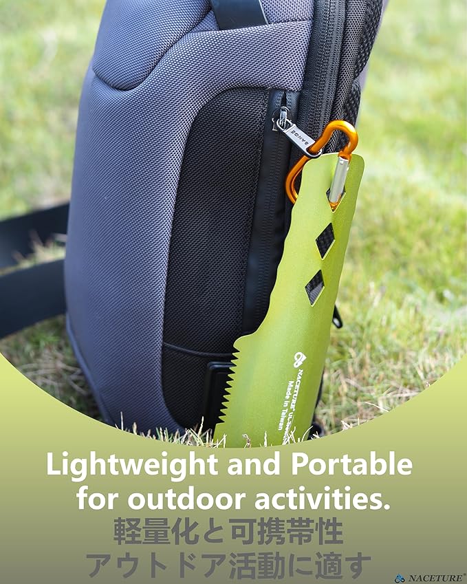 NACETURE Ultralight Backpacking Trowel Aluminum Shovel Small Potty Multitool with Longer Handle Design Essential for Hiking, Camping and Survival Bags (Green)