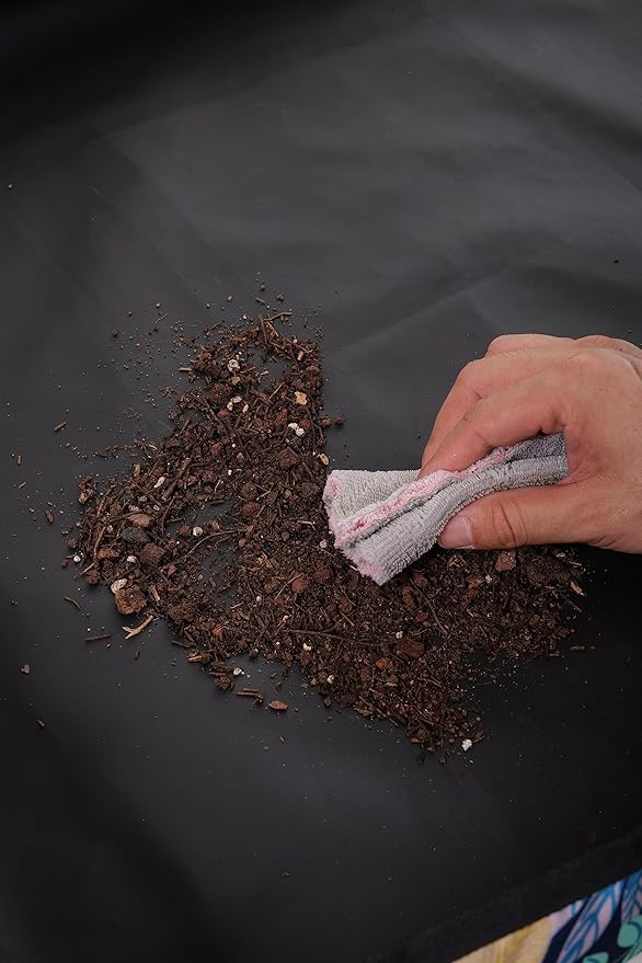 KONMAY Foldable Thicken Repotting Mat Tool Set - 30''X44'' Waterproof Potting Tray, Shovel and Garden Glove for Indoor and Outdoor Transplanting and Soil Mess Control