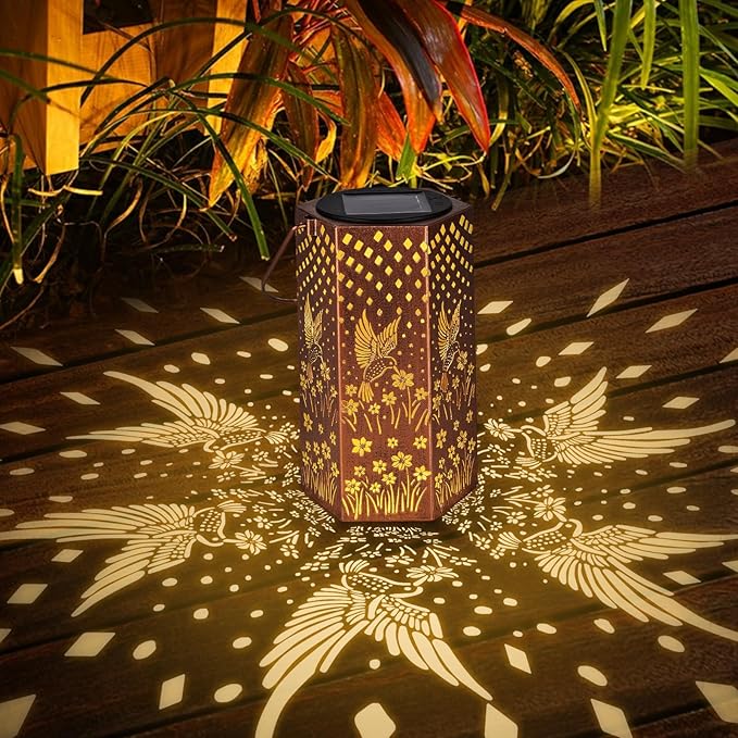 Gifts for Women Men Mom Hummingbird Solar Lights Outdoor - Christmas Decorations, Mothers Day Gifts, Solar Lanterns Outdoor Waterproof Garden Decor for Outside, Patio, Yard
