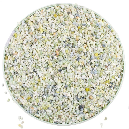 7lb Jade Bean Sand Stone-Succulents and Cactus Bonsai DIY Projects Rocks,Decorative Gravel for Plants and Vases Fillers,Terrarium,Fairy Gardening,Natural Stone Top Dressing for Potted Plants (5mm-8mm)