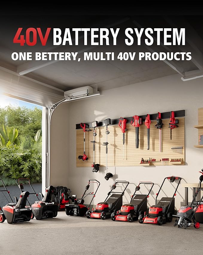 PowerSmart 40V 21" Cordless Push Lawn Mower with 2 x 4.0ah Batteries and Charger, up to 1/4 Acre (MB2400B)