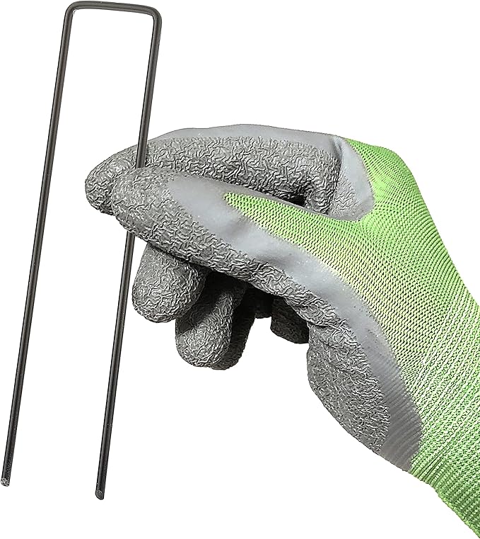 100-Pack 6'' 11 Gauge Heavy-Duty U-Shaped Garden Stakes Staples Spikes Pins Pegs - Ground Stakes for Anchoring Landscape Fabric